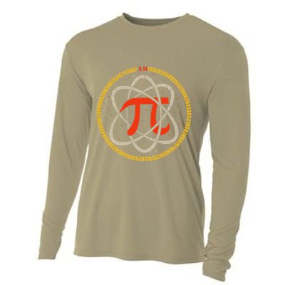 Pi Atom Happy Pi Day Pi Number 3.14 Math Teacher Student .Png Cooling Performance Long Sleeve Crew