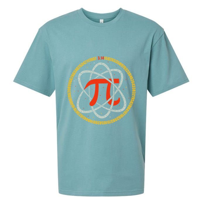 Pi Atom Happy Pi Day Pi Number 3.14 Math Teacher Student .Png Sueded Cloud Jersey T-Shirt