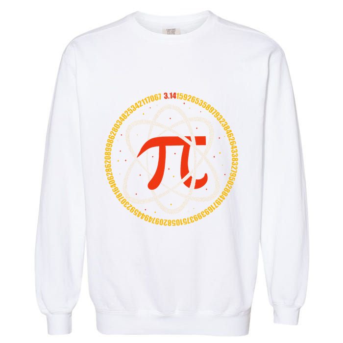 Pi Atom Happy Pi Day Pi Number 3.14 Math Teacher Student .Png Garment-Dyed Sweatshirt