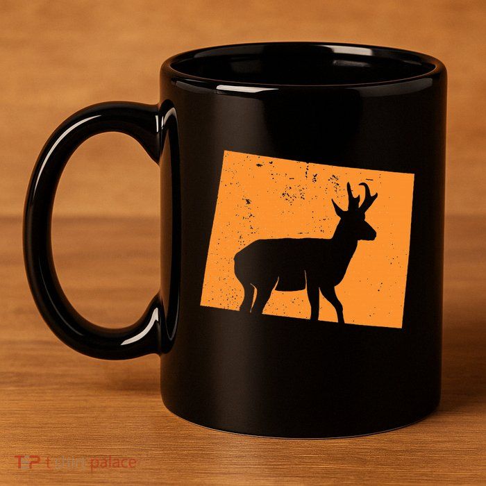 Pronghorn Antelope Hunting In Wyoming. 11oz C Handle Ceramic Mug