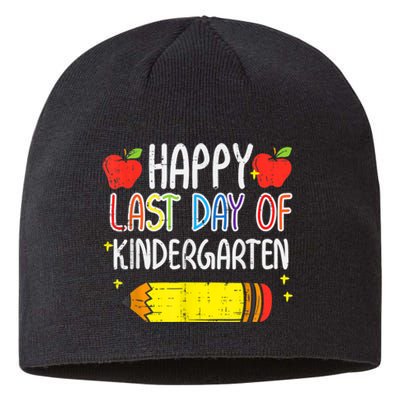 Pencil Apple Happy Last Day Of Kindergarten School Teacher Sustainable Beanie