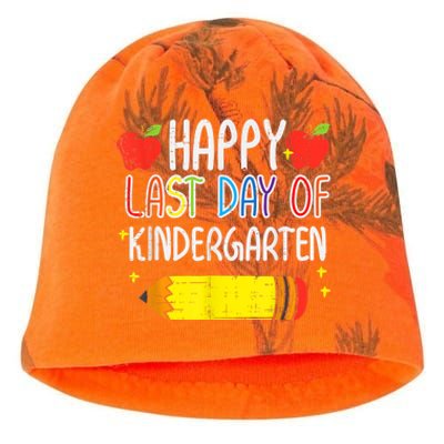 Pencil Apple Happy Last Day Of Kindergarten School Teacher Kati - Camo Knit Beanie