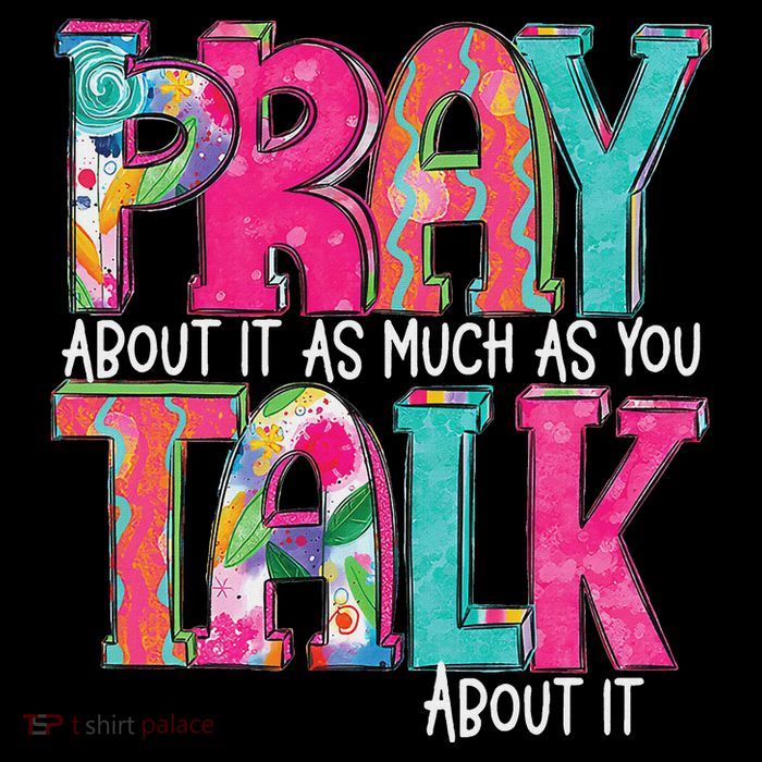 Pray About It As Much As You Talk About It Drawstring Bag