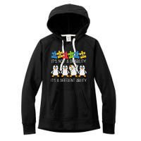 Penguin Autism Is Not A Disability It's A Different Ability Women's Fleece Hoodie