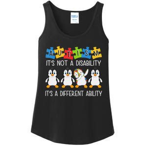 Penguin Autism Is Not A Disability It's A Different Ability Ladies Essential Tank