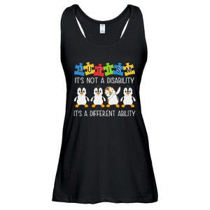 Penguin Autism Is Not A Disability It's A Different Ability Ladies Essential Flowy Tank