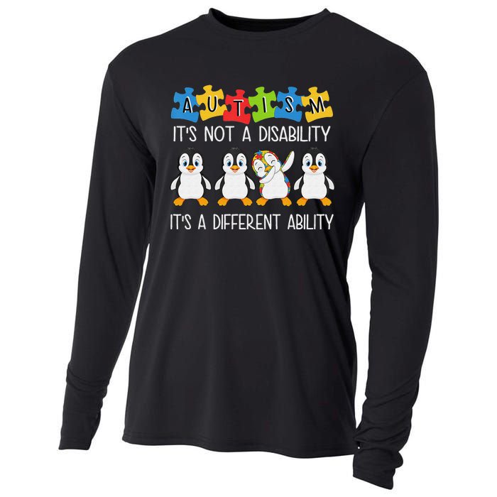 Penguin Autism Is Not A Disability It's A Different Ability Cooling Performance Long Sleeve Crew