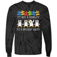 Penguin Autism Is Not A Disability It's A Different Ability Tie-Dye Long Sleeve Shirt