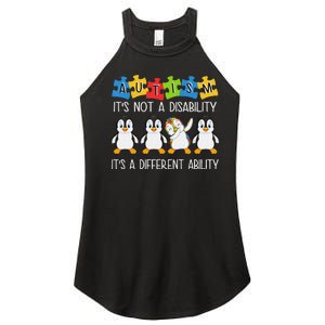 Penguin Autism Is Not A Disability It's A Different Ability Women's Perfect Tri Rocker Tank