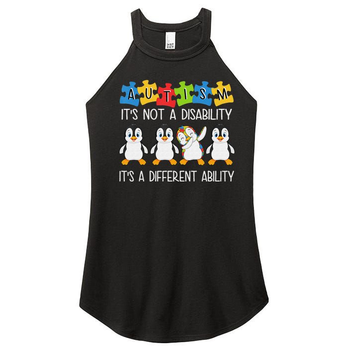 Penguin Autism Is Not A Disability It's A Different Ability Women's Perfect Tri Rocker Tank