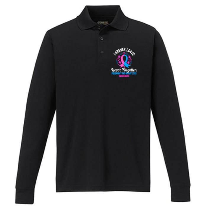 Pregnancy And Infant Loss Awareness Miscarriage Awareness Performance Long Sleeve Polo