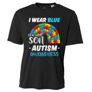 puzzle Autism I Wear Blue For Son Autism Awareness Cooling Performance Crew T-Shirt