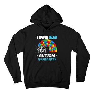 puzzle Autism I Wear Blue For Son Autism Awareness Hoodie