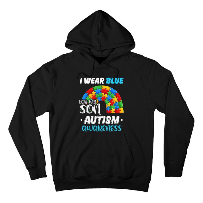 puzzle Autism I Wear Blue For Son Autism Awareness Hoodie