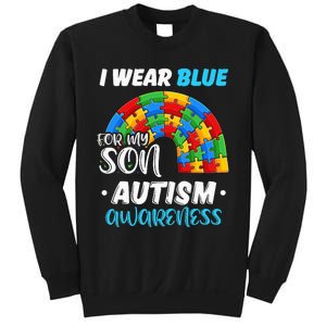 puzzle Autism I Wear Blue For Son Autism Awareness Sweatshirt