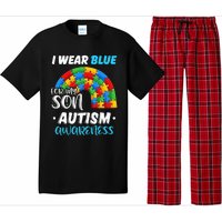 puzzle Autism I Wear Blue For Son Autism Awareness Pajama Set