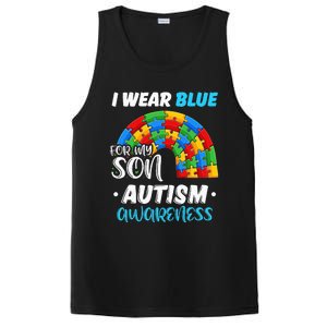 puzzle Autism I Wear Blue For Son Autism Awareness PosiCharge Competitor Tank