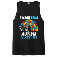 puzzle Autism I Wear Blue For Son Autism Awareness PosiCharge Competitor Tank