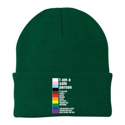 Pride Ally I Am A Safe Person Lgbtq Knit Cap Winter Beanie