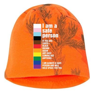 Pride Ally I Am A Safe Person Lgbtq Kati - Camo Knit Beanie