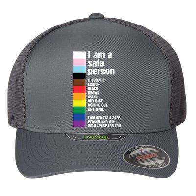 Pride Ally I Am A Safe Person Lgbtq Flexfit Unipanel Trucker Cap