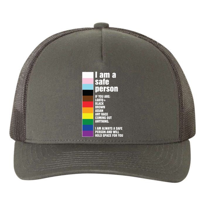 Pride Ally I Am A Safe Person Lgbtq Yupoong Adult 5-Panel Trucker Hat