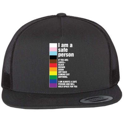 Pride Ally I Am A Safe Person Lgbtq Flat Bill Trucker Hat