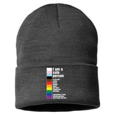 Pride Ally I Am A Safe Person Lgbtq Sustainable Knit Beanie