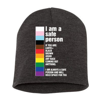 Pride Ally I Am A Safe Person Lgbtq Short Acrylic Beanie