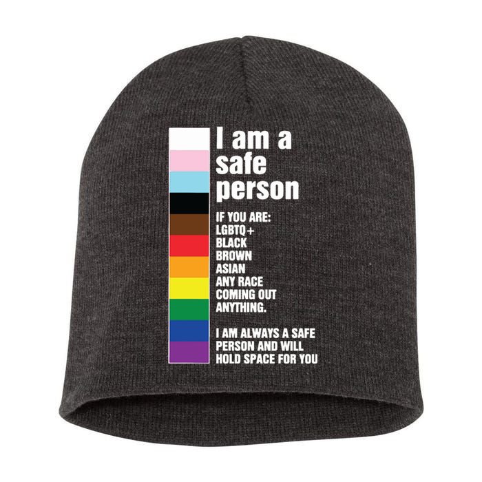 Pride Ally I Am A Safe Person Lgbtq Short Acrylic Beanie