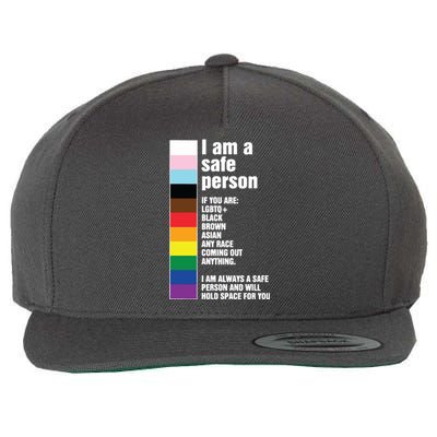 Pride Ally I Am A Safe Person Lgbtq Wool Snapback Cap