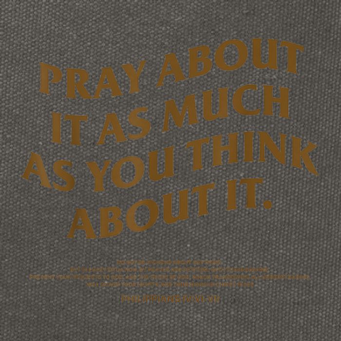 Pray About It As Much As You Think About It Cotton Canvas Backpack