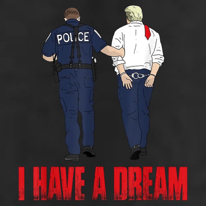 Police Arrest I Have A Dream Funny Trump 7 Panel Mesh Trucker Snapback Hat