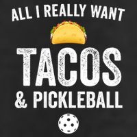 Pickleball All I Really Want Tacos 7 Panel Mesh Trucker Snapback Hat