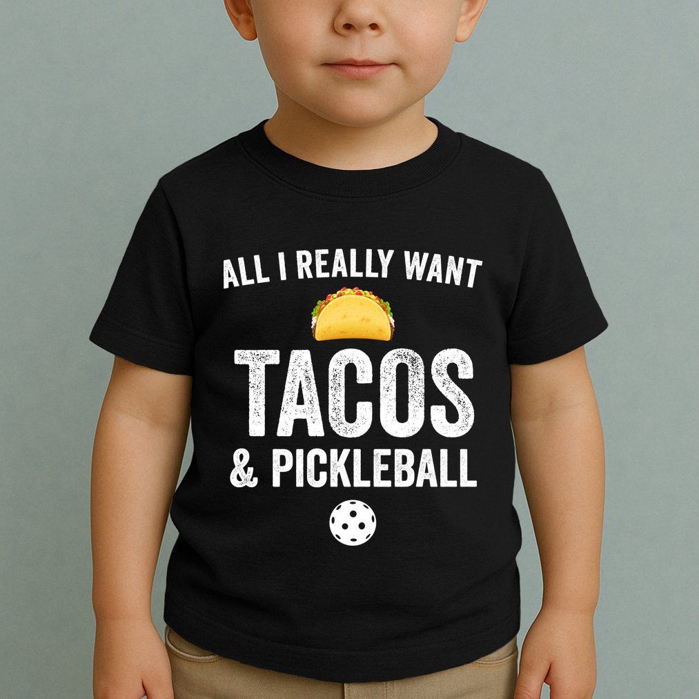 Pickleball All I Really Want Tacos Toddler T-Shirt