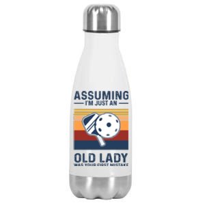 Pickleball Assuming I'm Just An Old Lady Stainless Steel Insulated Water Bottle