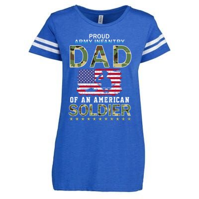 Proud Army Infantry Dad Of A Soldiercool Giftproud Army Infantry Dad Funny Gift Enza Ladies Jersey Football T-Shirt