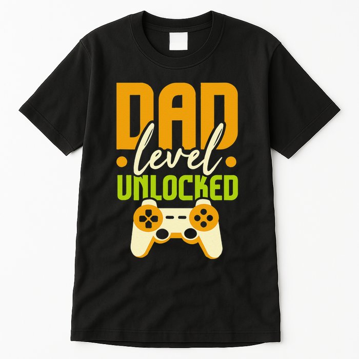 Pregnancy Announcement I Dad Level Unlocked Tall T-Shirt