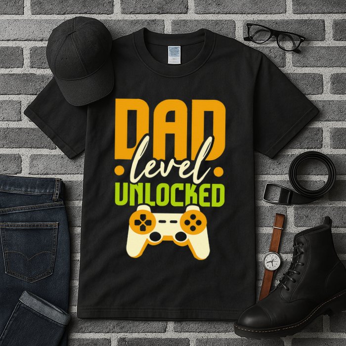 Pregnancy Announcement I Dad Level Unlocked Tall T-Shirt