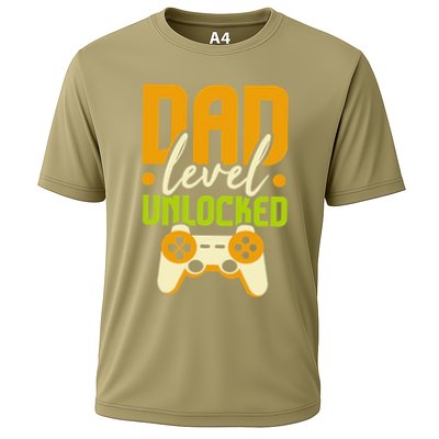 Pregnancy Announcement I Dad Level Unlocked Cooling Performance Crew T-Shirt