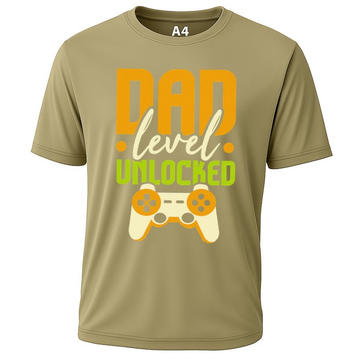 Pregnancy Announcement I Dad Level Unlocked Cooling Performance Crew T-Shirt