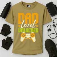 Pregnancy Announcement I Dad Level Unlocked Cooling Performance Crew T-Shirt