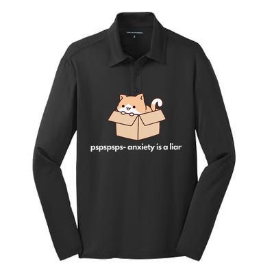 Pspsps Anxiety Is A Liar Silk Touch Performance Long Sleeve Polo