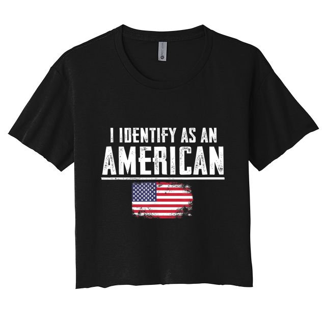 Proud America I Identify As An American Women's Crop Top Tee