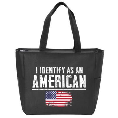 Proud America I Identify As An American Zip Tote Bag
