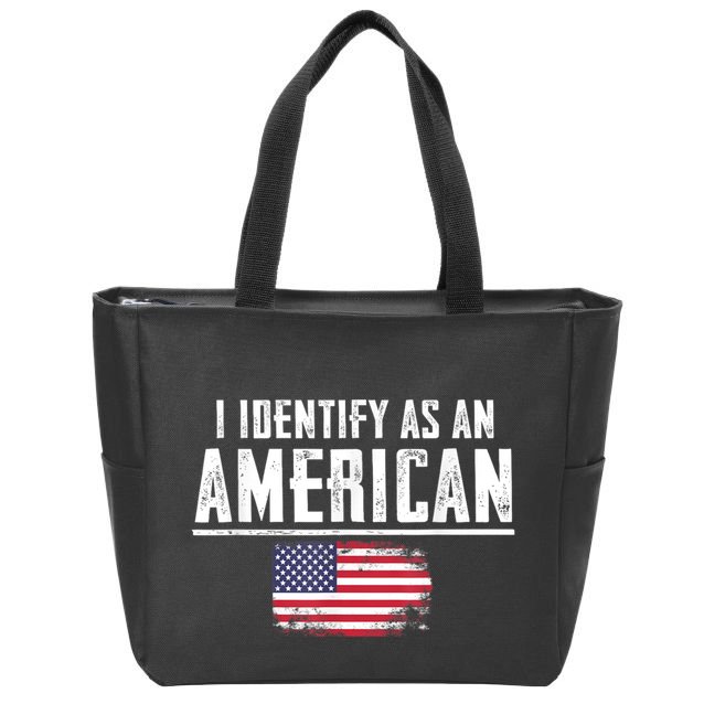 Proud America I Identify As An American Zip Tote Bag
