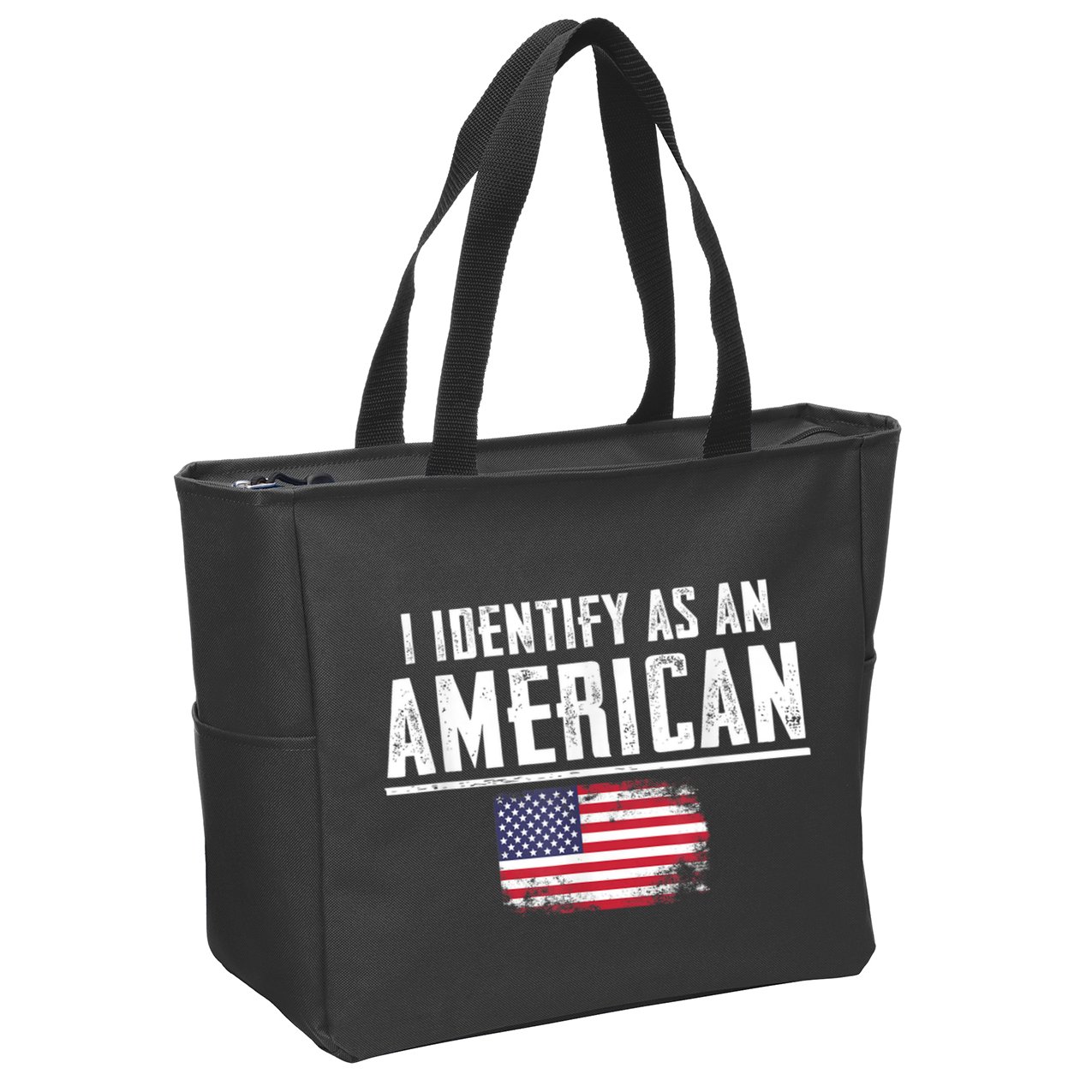 Proud America I Identify As An American Zip Tote Bag