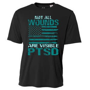 PTSD Awareness I Wear Teal Support The Troops Cooling Performance Crew T-Shirt