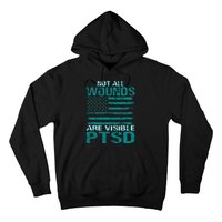 PTSD Awareness I Wear Teal Support The Troops Hoodie