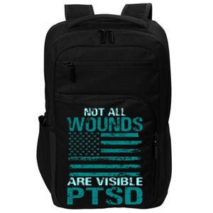 PTSD Awareness I Wear Teal Support The Troops Impact Tech Backpack